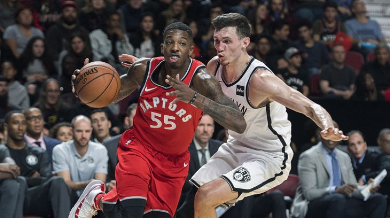 Rodions Kurucs spēlē pret Toronto. Foto: AP/Scanpix