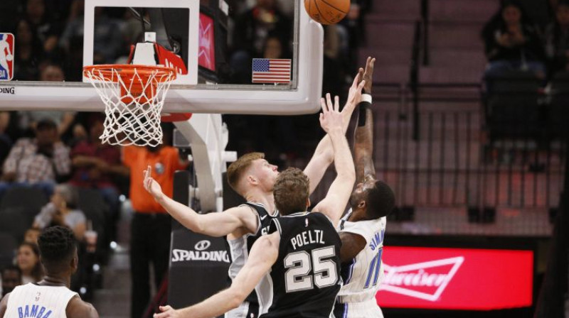 Dāvis Bertāns spēlē pret Orlando. Foto: USA Today Sports/Scanpix