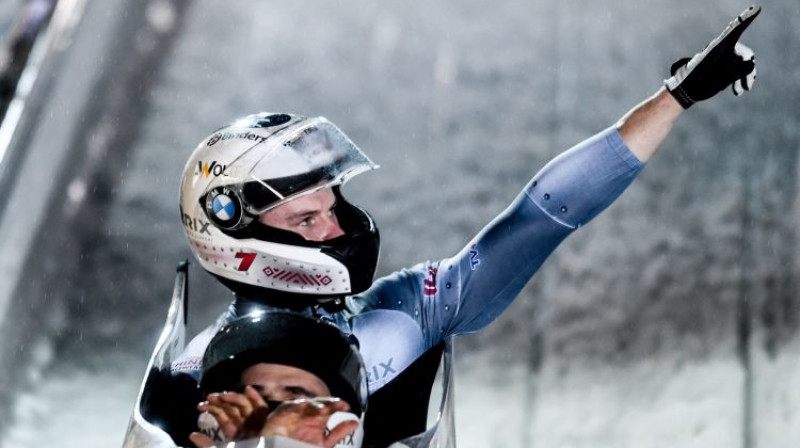 Oskars Ķibermanis un Matīss Miknis. Foto: EPA/Scanpix