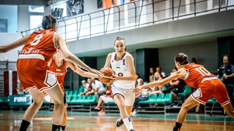 Madlēna Ģērķe 2018. gada Eiropas U16 čempionātā Kauņā. Foto: FIBA