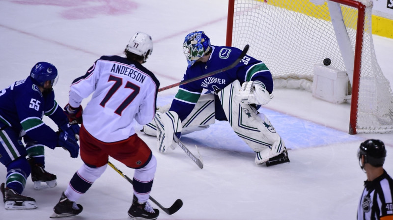 Džošs Andersons guva divus vārtus "Blue Jackets" graujošajā uzvarā. Foto: USA Today Sports/Scanpix