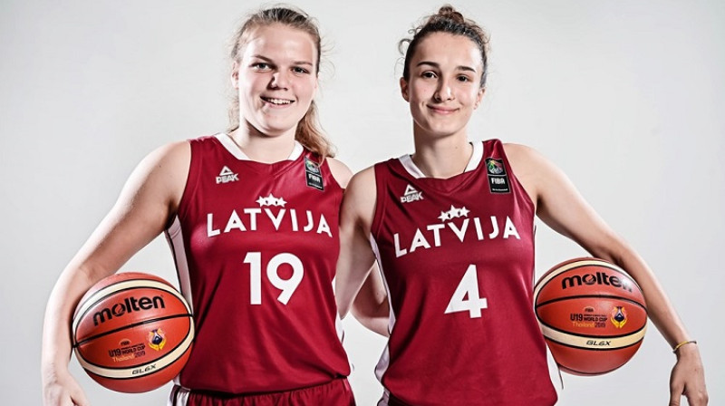 Jūrmalnieces Aleksa Purmale un Nikola Ozola pārstāvēja Latviju Pasaules U19 kausā Taizemē. Foto: FIBA