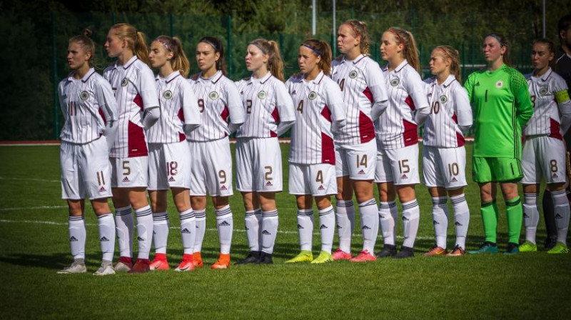 Latvijas U19 izlase. Foto: Nora Krevņeva-Baibakova/LFF