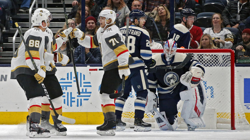 "Golden Knights" atzīmē gūtos vārtus. Foto: Zuma Press/Scanpix