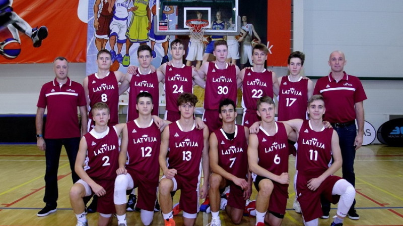 Latvijas U16 izlase 2020. gada 3. janvārī Tallinā. Foto: Siim Semiskar, basket.ee