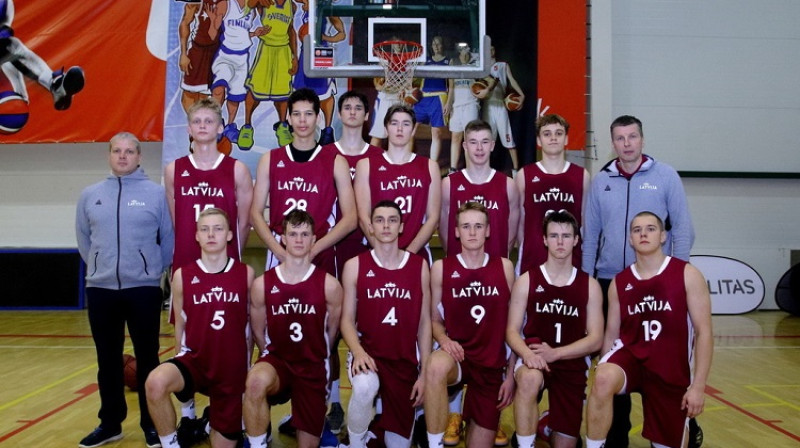 Latvijas U18 izlase 2020. gada 3. janvārī Tallinā. Foto: Siim Semiskar, basket.ee