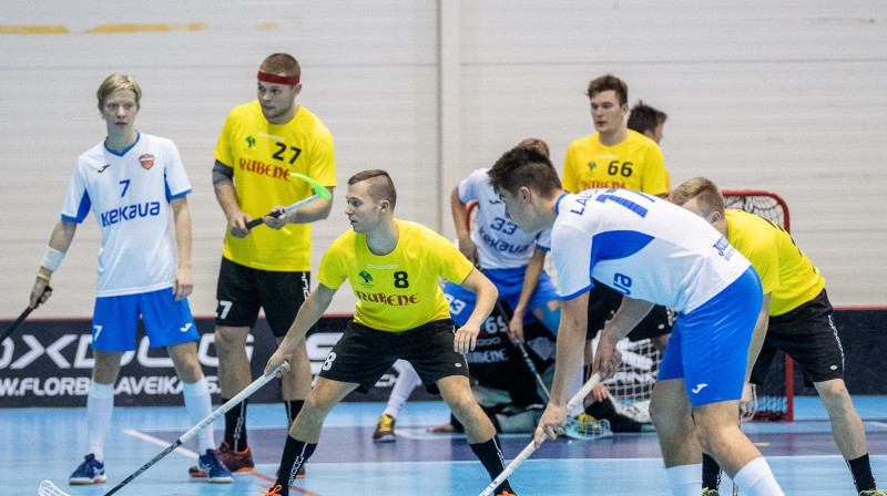 "Ķekava" un "Rubene" cīnās par vietu astotniekā
Foto: Floorball.lv