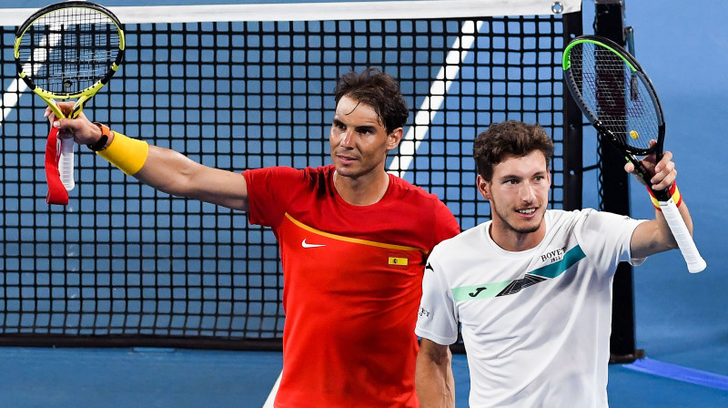 Rafaels Nadals un Pablo Karenjo Busta. Foto: AFP/Scanpix