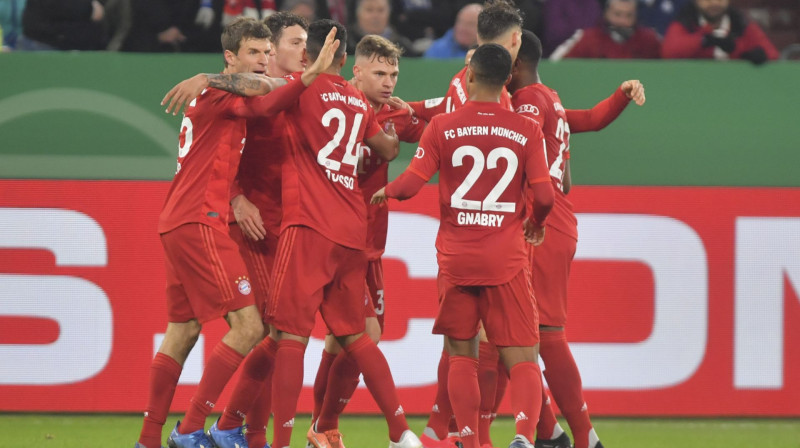 "Bayern" atzīmē vienīgo vārtu guvumu. Foto:EPA/Scanpix