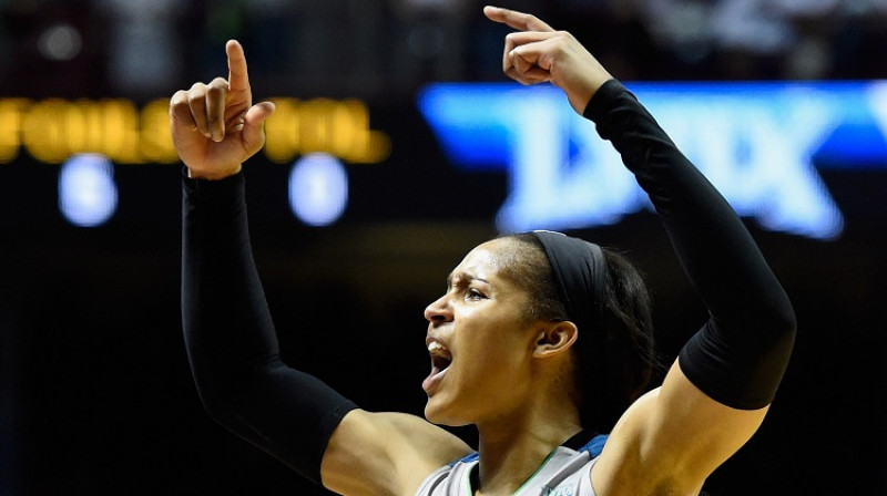 Maja Mūra 2017. gada 4. oktobrī, tuvojoties ceturtajam WNBA titulam. Foto: AFP/Scanpix