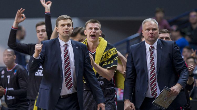 Daiņus Adomaitis un Uvis Helmanis. Foto: Rokas Lukosevicius/Scanpix