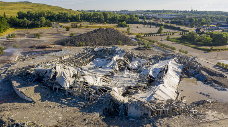 "Palace of Auburn Hills" arēnas drupas. Foto: David Guralnick/Detroit News/AP/Scanpix