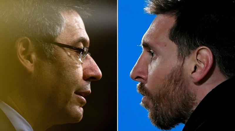 Žuzeps Bartomeu un Lionels Mesi. Foto: AFP/Scanpix