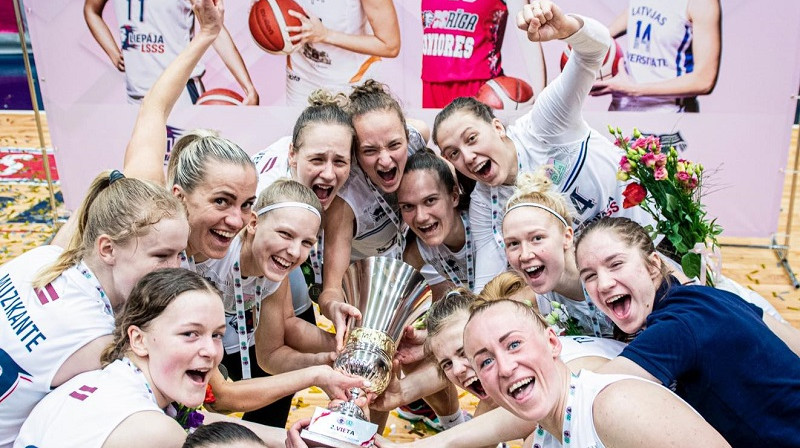 Liepājas basketbolistes 2021. gada 25. aprīlī. Foto: LBS