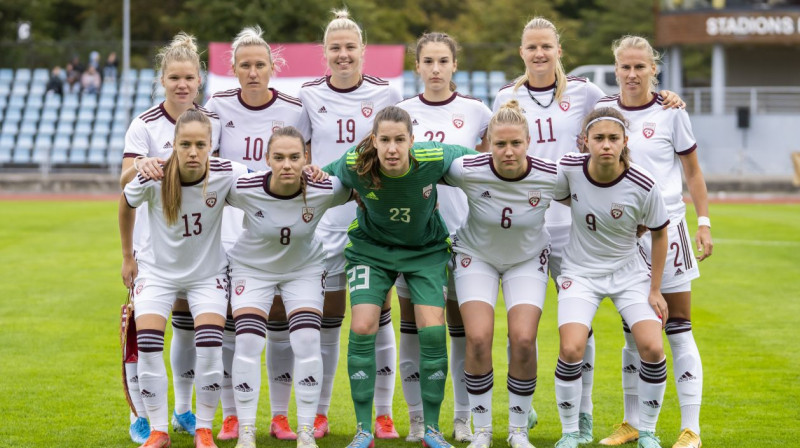 Latvijas sieviešu futbola izlase. Foto: LFF