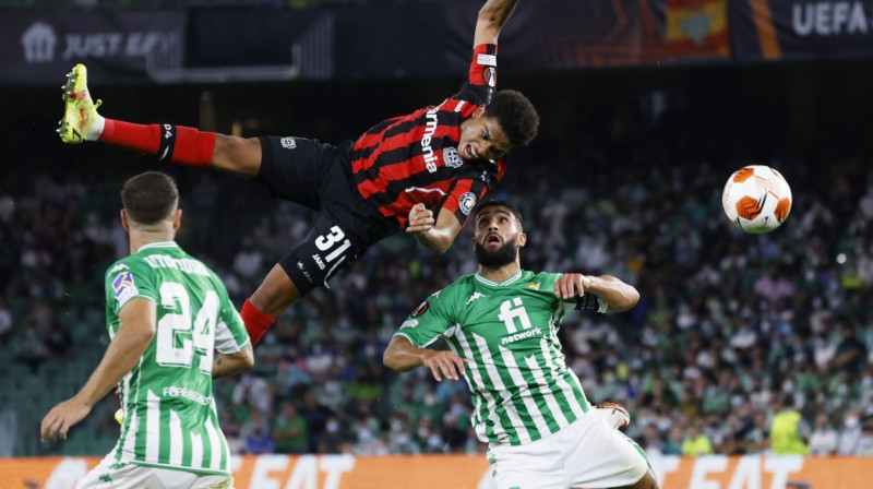 Epizode no Seviļas "Real Betis" un Leverkūzenes "Bayer" spēles. Foto: Marcelo Del Pozo/Reuters/Scanpix