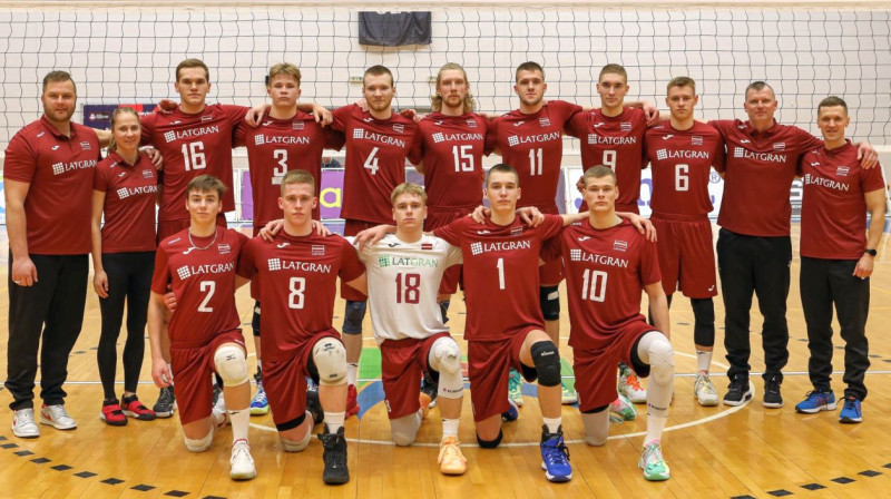 Latvijas U20 volejbola izlase. Foto: LVF