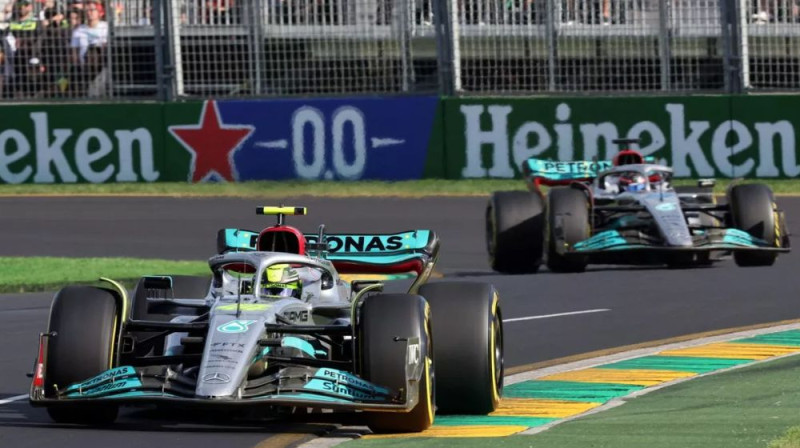 "Mercedes" piloti Austrālijas F1 posmā. Foto: Motorsport.com