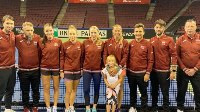 Latvijas sieviešu tenisa izlase. Foto: Latvijas Tenisa savienība