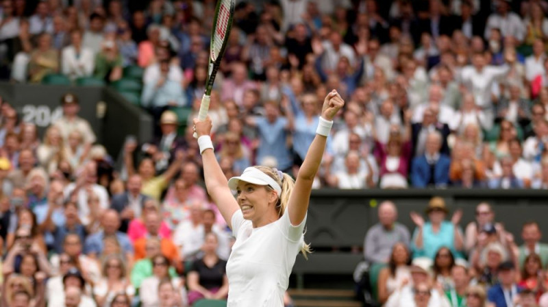 Britu tenisiste Keitija Boultera no tālākas cīņas negaidīti izslēdza Karolīnu Pliškovu. Foto: AP/Scanpix