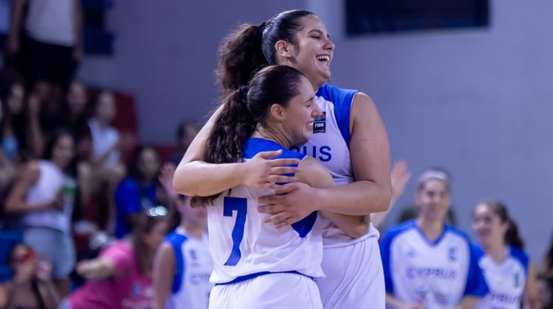 Kipras izlases basketbolistes svin panākumu. Foto: FIBA