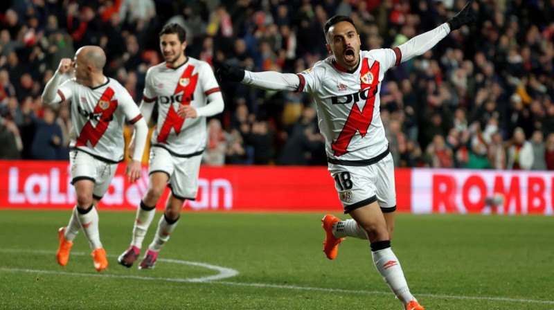 Alvaro Garsija (Nr. 18) svin vārtu guvumu. Foto: Juanjo Martin/EPA/Scanpix