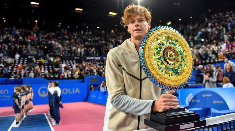 2023. gada Monpeljē "Open Sud de France" ATP 250 sacensību uzvarētājs Janniks Sinners. Foto: Sylvain Thomas/AFP/Scanpix