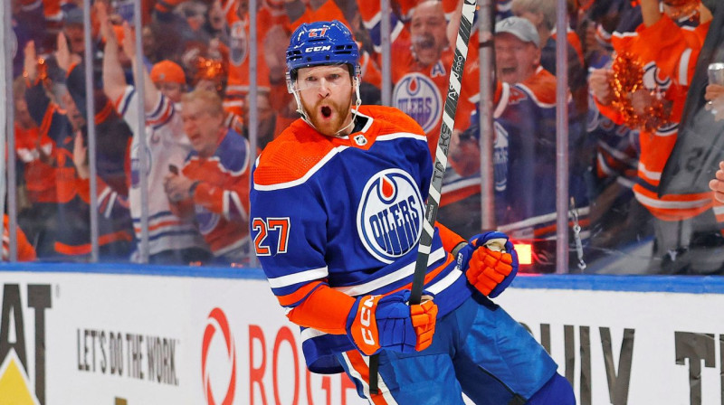 Edmontonas "Oilers" aizsargs Brets Kulaks. Foto: Perry Nelson/USA Today Sports/Scanpix