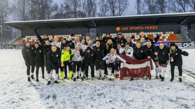 Latvijas sieviešu futbola izlase. Foto: LFF
