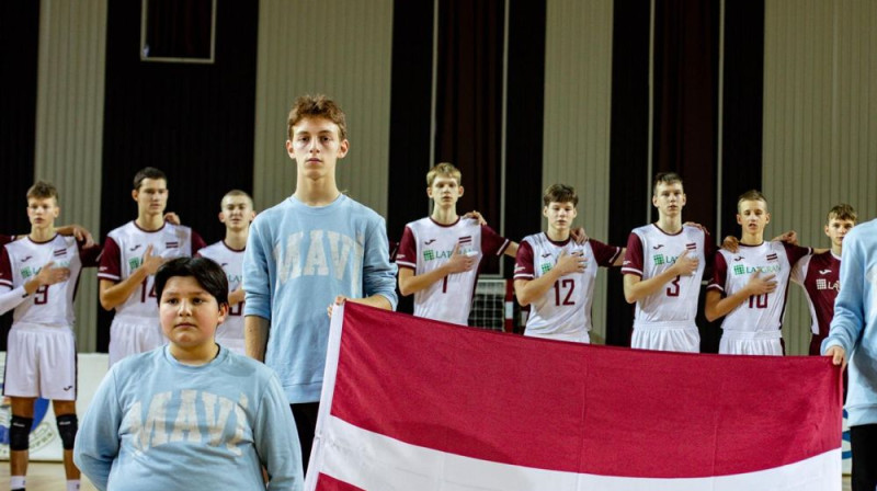 Latvijas U18 volejbolisti. Foto: CEV