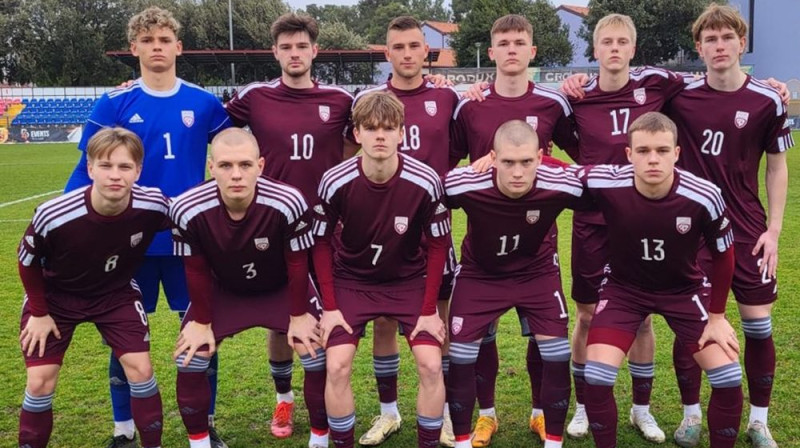 Latvijas U19 futbola izlase. Foto: LFF