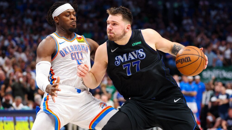 Luka Dončičs pret Lū Dortu. Foto: Reuters/Scanpix