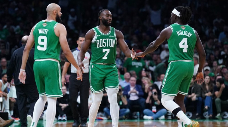 Bostonas "Celtics" basketbolisti Foto: RC/Scanpix