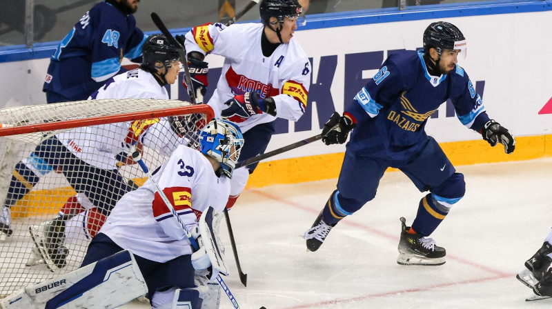 Mirklis no Kazahstānas un Dienvidkorejas valstsvienību spēles. Foto: icehockey.kz