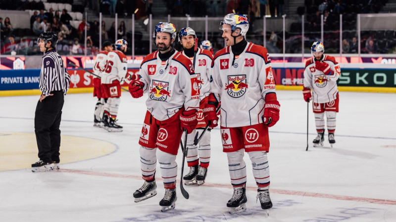 Zalcburgas "Red Bull" hokejisti. Foto: Gintarė Karpavičiūtė/EC Red Bull Salzburg