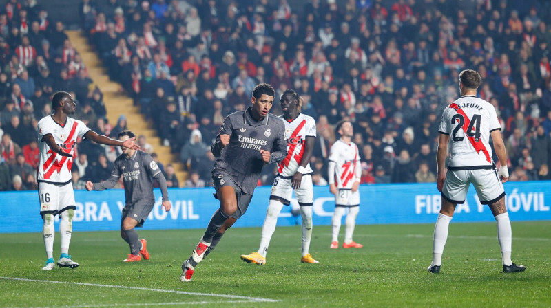 Džūds Belingems pēc 2:2 panākšanas pret "Rayo Vallecano". Foto: Dennis Agyeman/Zumapress.com/Scanpix