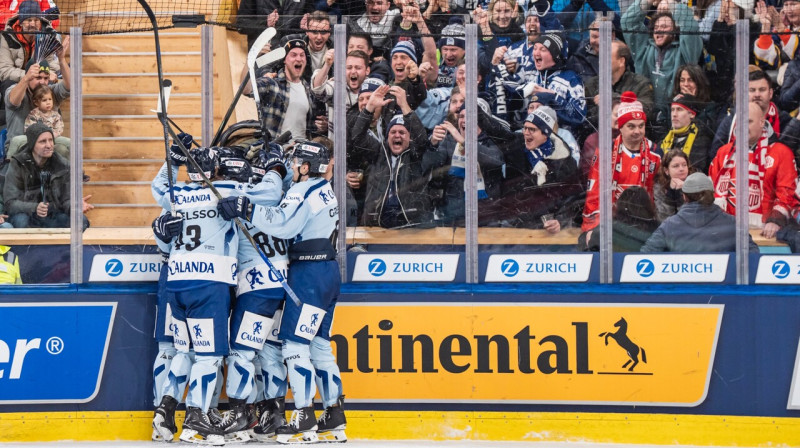Mirklis pēc Štraubingas "Tigers" vārtu guvuma. Foto: Til Buergy/EPA/Scanpix