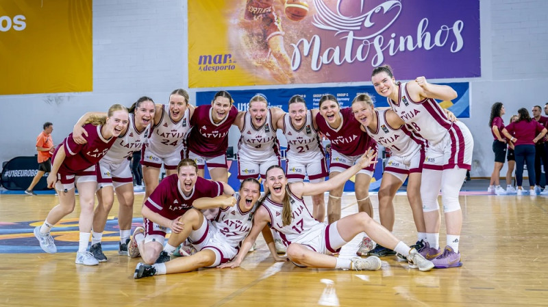 Latvijas U18 meiteņu izlase 2024. gada vasarā. Foto: FIBA