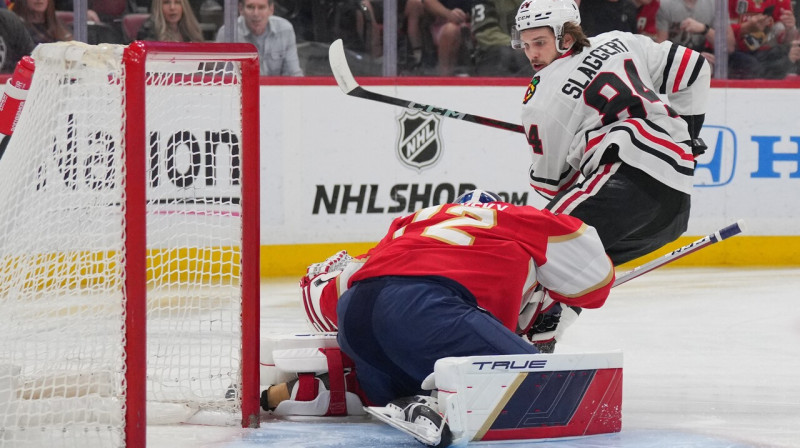 Mirklis pirms Lendona Slagerta vārtu guvuma spēles septītajā sekundē. Foto: Jim Rassol/USA Today Sports/Scanpix