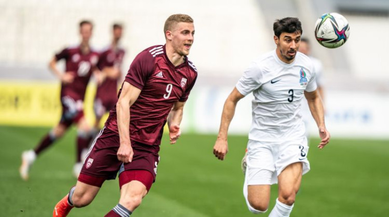 Vladislavs Gutkovskis pret Azerbaidžānu. Foto: LFF
