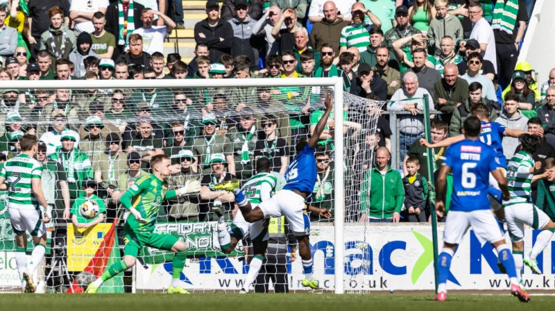 Daniela Baloža vārtu guvuma mirklis. Foto: SNS Images
