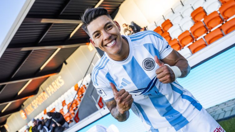 Pirmā apļa derbija vienīgo vārtu autors Orlando Galo. Foto: Riga FC