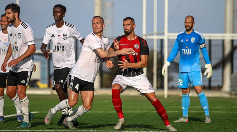 Mirklis no Gibraltāra "Lincoln Red Imps" un Erevānas "Noah" cīņas. Foto: Lincoln Red Imps FC