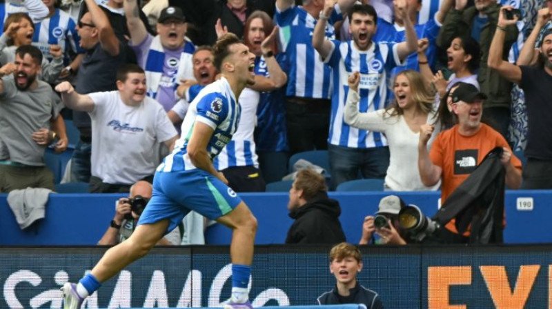 Uzvaras vārtu autors Brajans Gruda. Foto: AFP/Scanpix