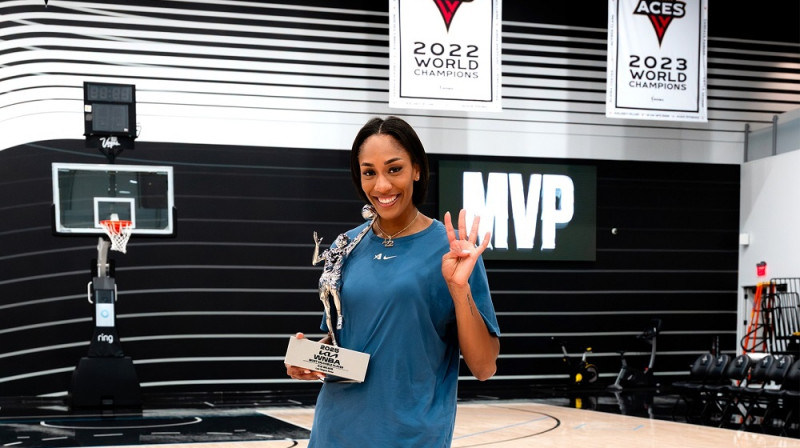 Eiža Vilsone: četrkārtēja WNBA MVP balvas ieguvēja. Foto: Las Vegas Aces