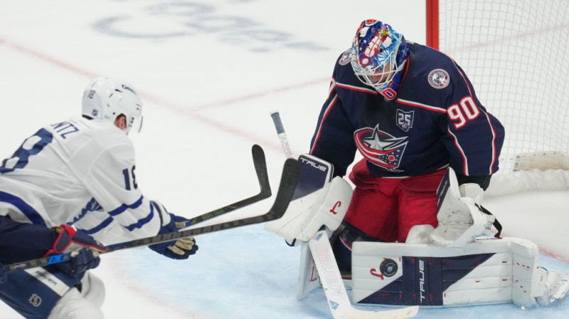 Elvis Merzļikins pret Toronto. Foto. AP. Scanpix