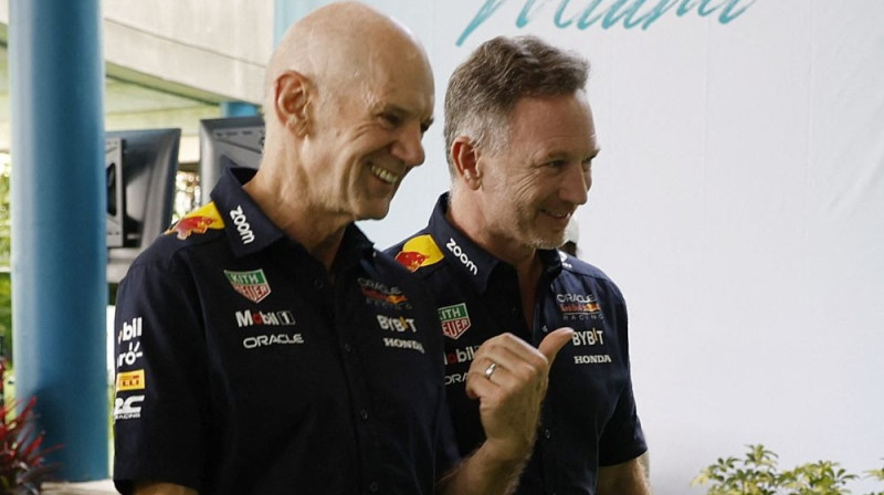 Eidrians Ņūvijs un Kristians Horners Foto: RA/Scanpix