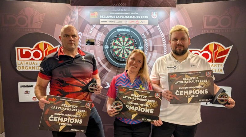 Uzvarētāji (no kreisās): A.Sakalauskas, D.Grabčika, J.Pāvuliņš. Foto: LDO.