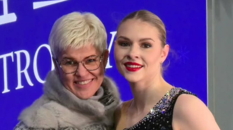 "Kaskads" kluba trenere Jekaterina Platonova un Angelina Kučvaļska. Foto: Tallinn Trophy 2025 / @angeliiinaa__