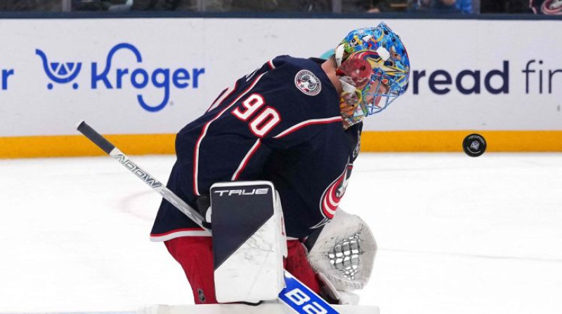 Elvis Merzļikins. Foto: AFP/Scanpix